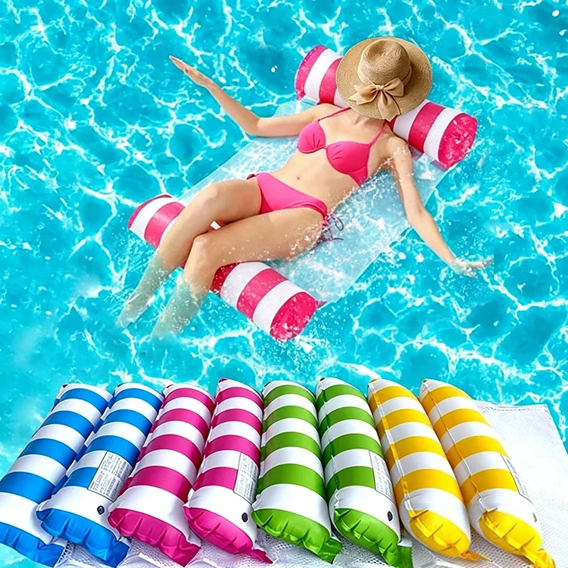 Foldable Water Inflatable Hammock Sofa Floating Bed Summer Backrest Pool Lounge Chair with Drainage for Swimming Pool Party