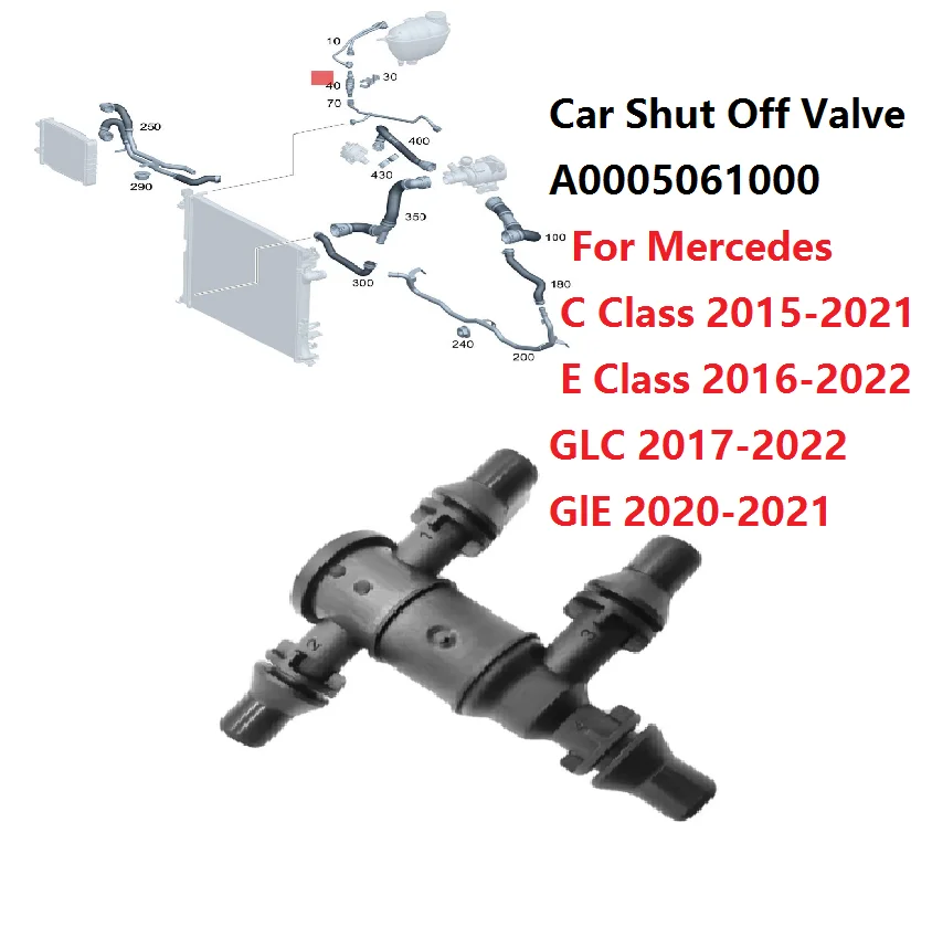 Car Coolant Shut-Off Valve Connector A0005061000 For Mercedes-Benz C E S GLC GLS-Class W213 W205 W253 E350 GLS450 GLE450 GLE53