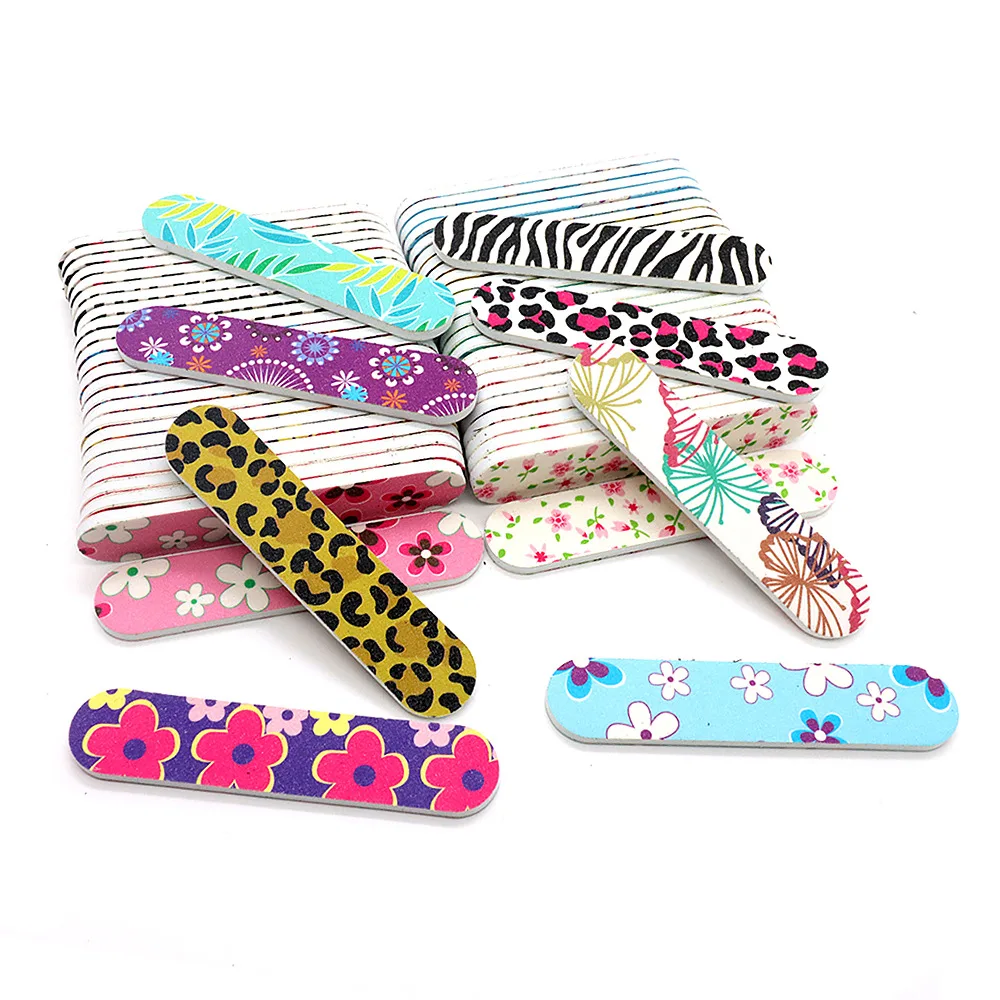 

50Pcs 9CM Double Sided Boards Nail Buffer Files Set Emery Boards Disposable Nail Care Files Manicure File