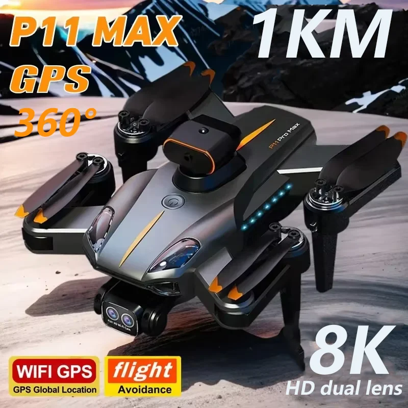 P11 Pro Drone 5G WiFi Quadcopter Remote  360° Laser Obstacle  Avoidance HD 8K Photography UAV Altitude Fixations Helicopter Toys