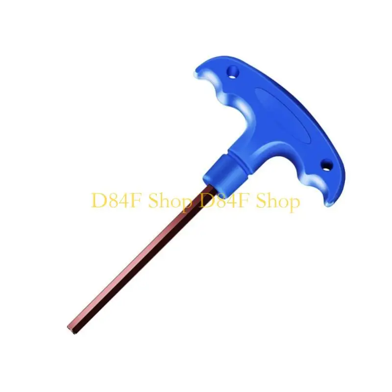 D84F Convenient T-Handle Hexagonals Wrench Tool Long Handle Wrench Rubber Handle for Tightening and Loosening Tool