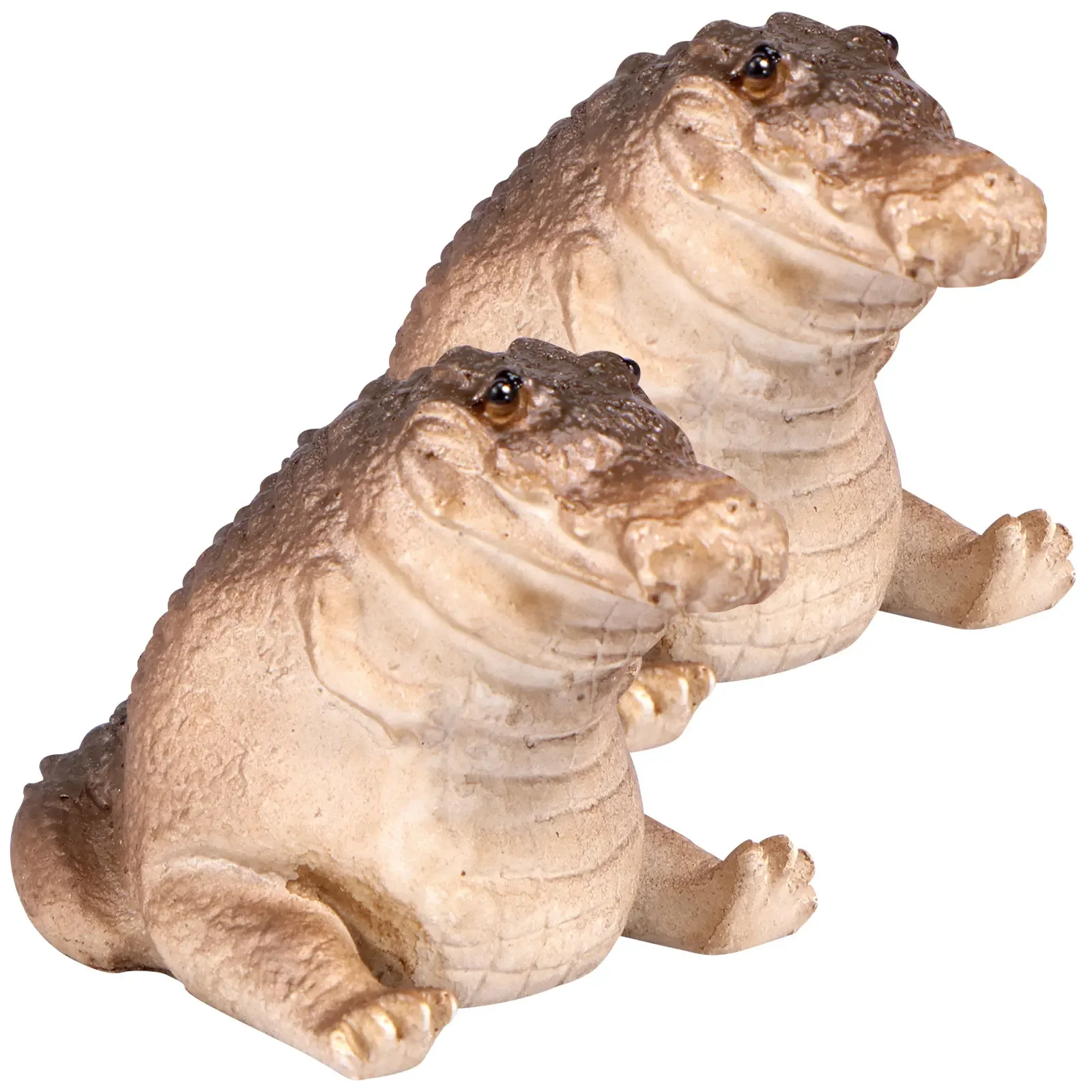 

2PCS/Set Alligator Baby Statue Resin Crocodile Baby Ornament Cute Mini Alligator Sculpture Realistic Funny Crocodile Figurines