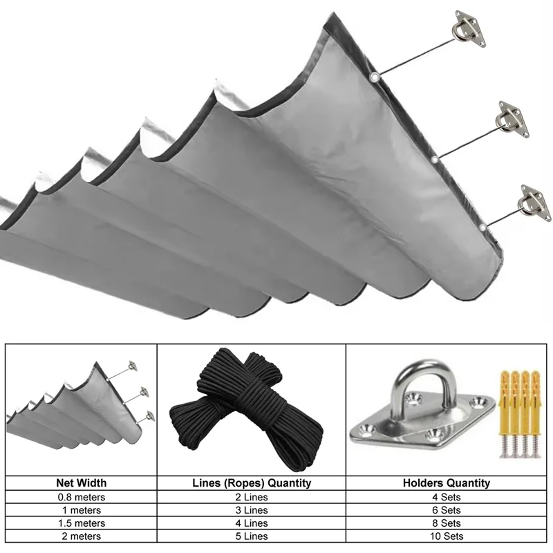 90% Shading Waterproof Sliding Canopy Home Garden Telescopic Awning Pergolas Patio Sunproof Retractable Wave Sunshade Net image 3