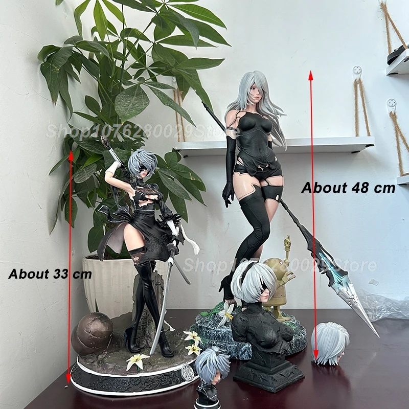 48cm NieR:Automata 2B YoRHa Sexy Anime Figure 2b No.2 Type A Type B Figure 33cm Two Head Figurine Action Figure Adult Model Toys