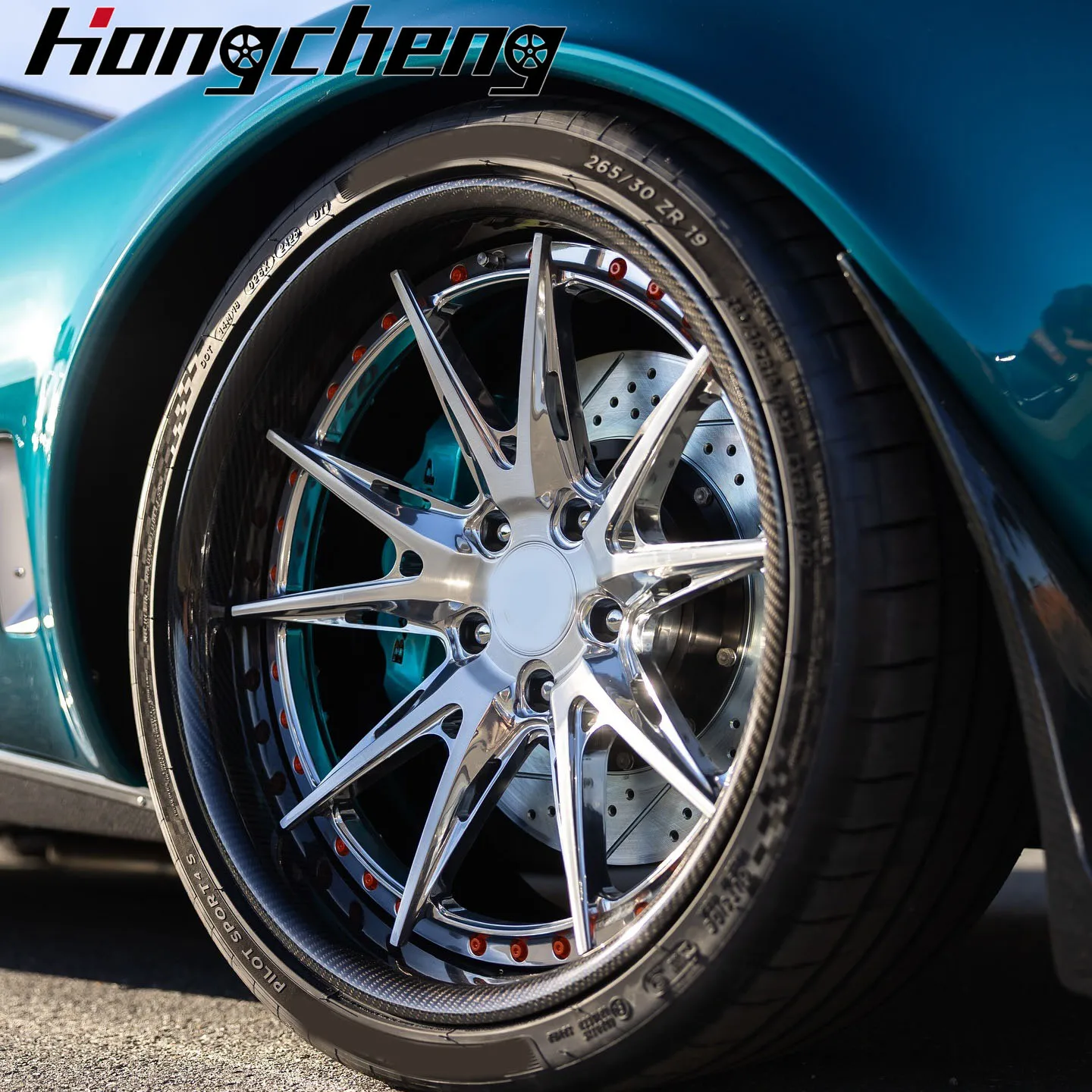 2026 New Design Custom 2 Piece Polished Lip Brushed Grey 5x112 18 19 20 21 22 24 26 Inch Forged Wheels