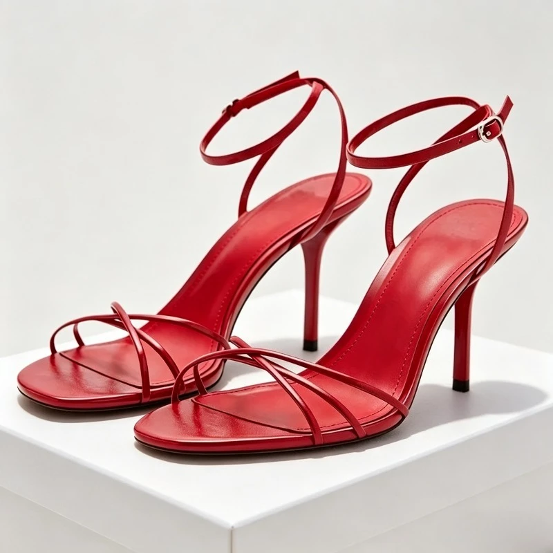 Sexy Brand Women Sandals Summer 2026 Cross Band Elegant Party Dress Shoes Red Fashion Designer High Heels Sandalias De Mujer