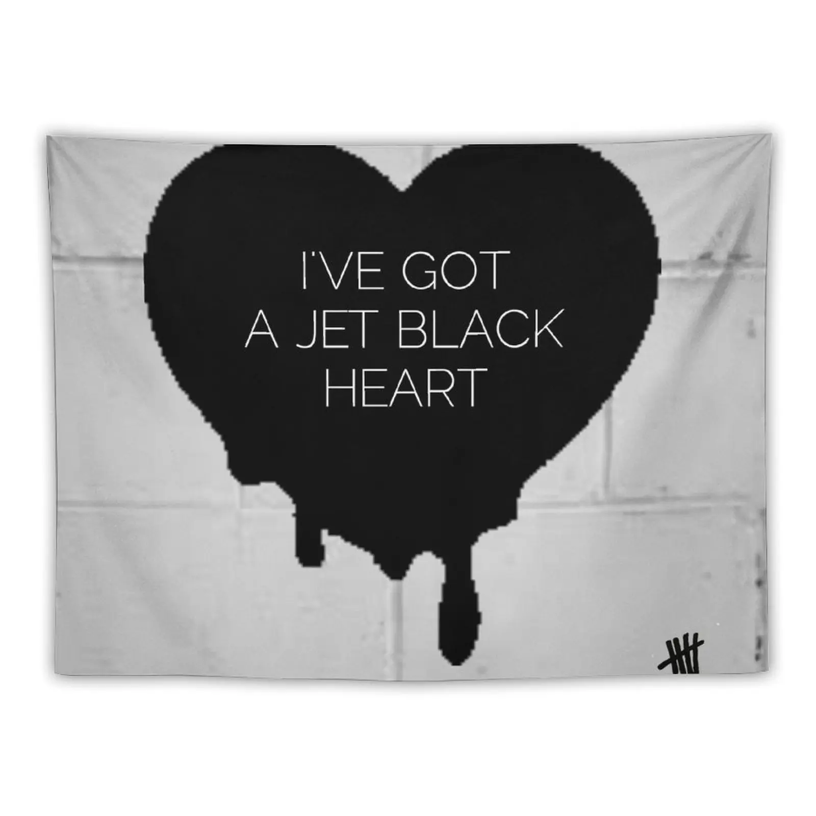 

Jet Black Heart Tapestry Decor For Room Room Decorating Aesthetic Tapestry