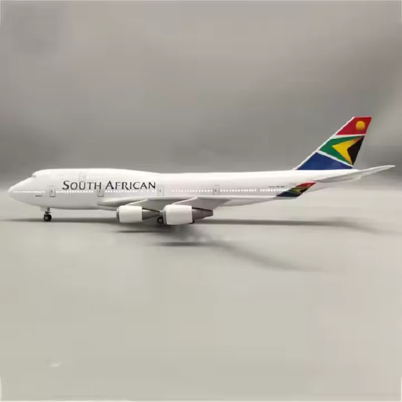 ألعاب للأطفال جنوب أفريقيا 1:150 B747 نموذج طائرة مجموعات الطائرات عرض دييكاست للبالغين مع لمسة ضوء LED أو صوت