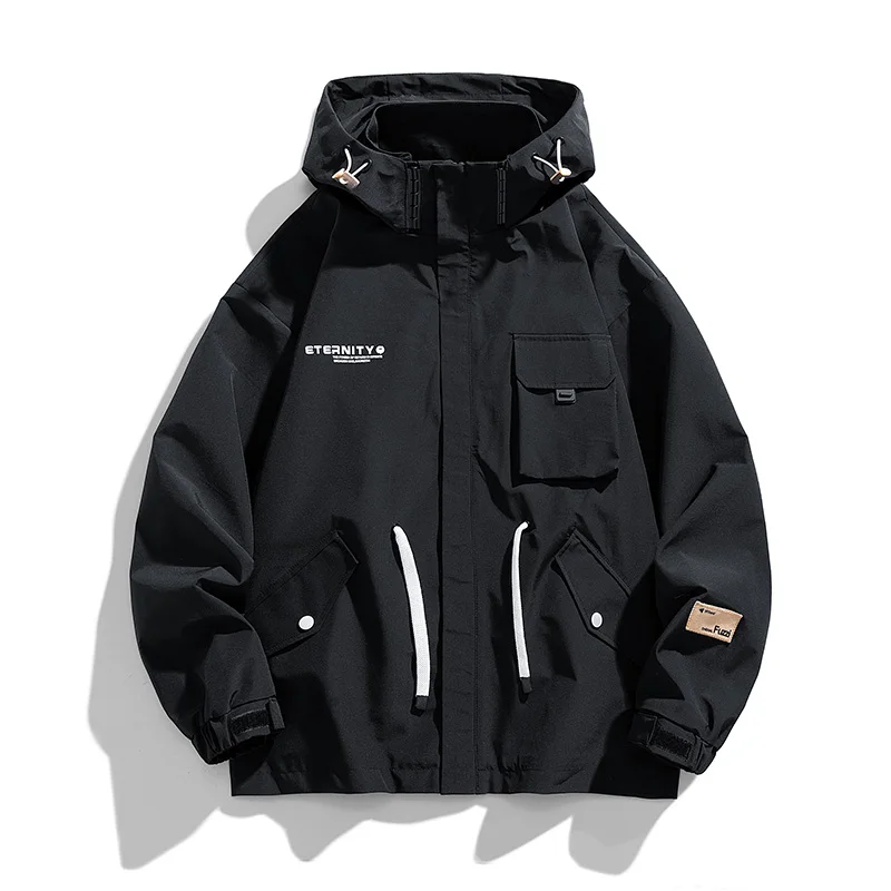 Plus Size L-9XL Hooded Jacket for Men Spring Autumn Quality Loose Male Coats Outdoor Casual All-match Men Clothing Fashion New