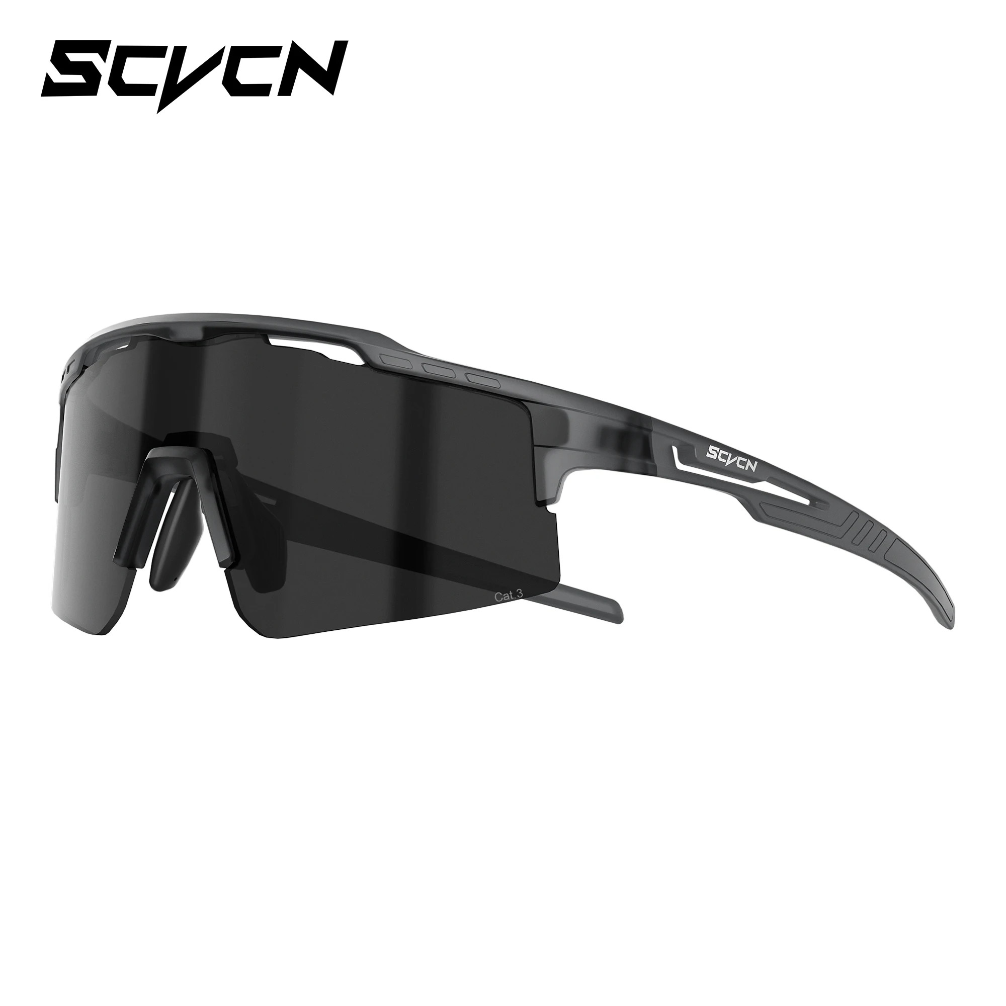 SCVCN Heiße Photochrome Radsport-Sonnenbrille UV400 für Damen und Herren, Winddichte Outdoor-Sportbrille für MTB, Rennrad, Wandern und Laufen