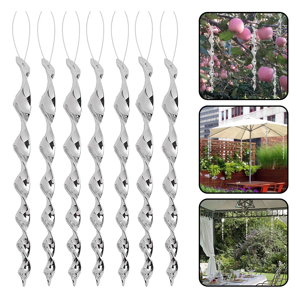 

12pcs Reflective Bird Repeller Rotating Rod Wind Spiral Deterrent Control Device Agricultural Scare Bird Garden Ornaments Decor