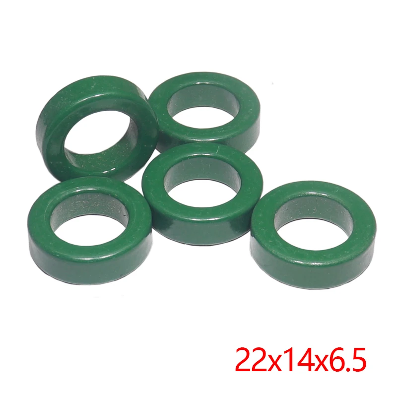 【10-5PCS】Mn-Zn High Conductivity Green Ferrite Core Ring 22X14X6.5MM anti-interference Filter Inductor
