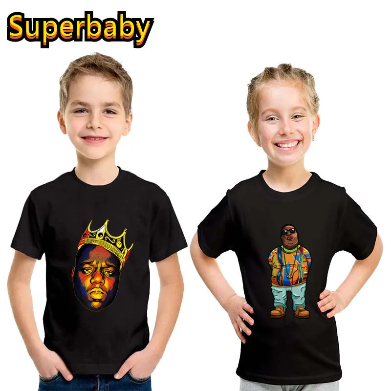 Hot Sale Notorious Big Biggie Print Cool Rock Kids T-shirt Baby Boys Girls Clothes Summer Children Cotton Short Sleeve T shirt