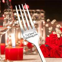 Valentines Gift Anniversary for Boyfriend Girl Stainless Steel Fork I Forking Love You Present Best Gift for Wife Husband