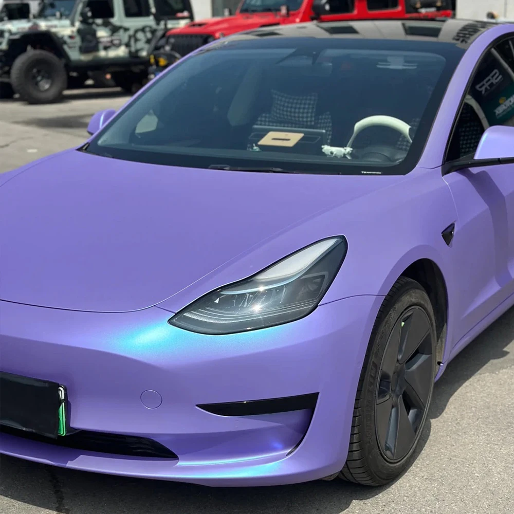 

Car Wrap Film Matt Jacaranda Auto Color Change Vinyl Film PVC Sticker PET Bubble Free Wrapping Car Accessories Auto Decals