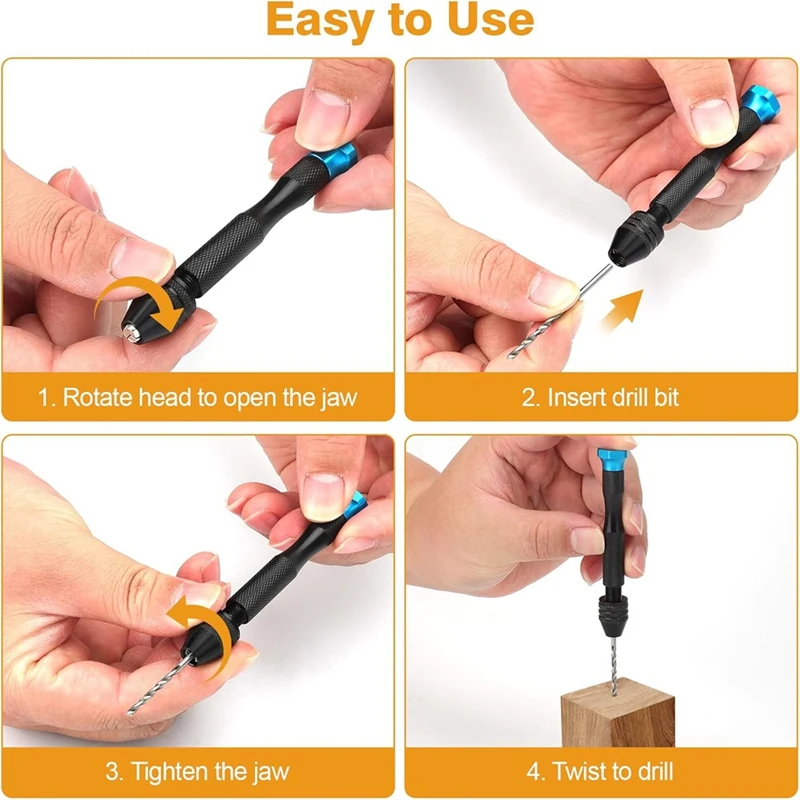 Precision Pin Vise เจาะมือชุด 0.5-3.0 มม.Micro Twist เจาะ Bits สําหรับประกอบอิเล็กทรอนิกส์,ชุดทํา