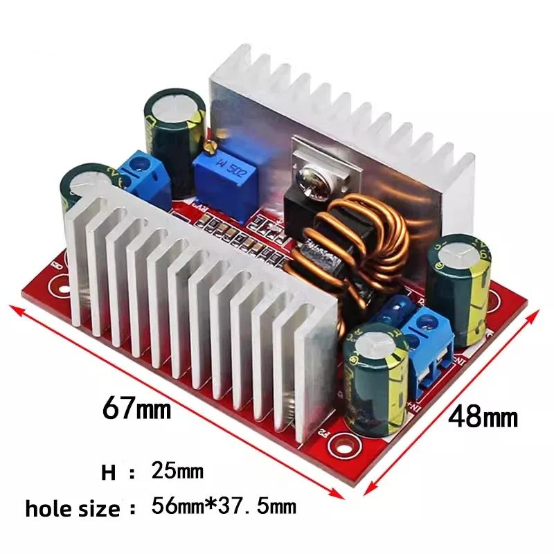 5pcs/lot DC-DC adjustable constant voltage and constant current boost power module 400W high-power 15A charging power supply