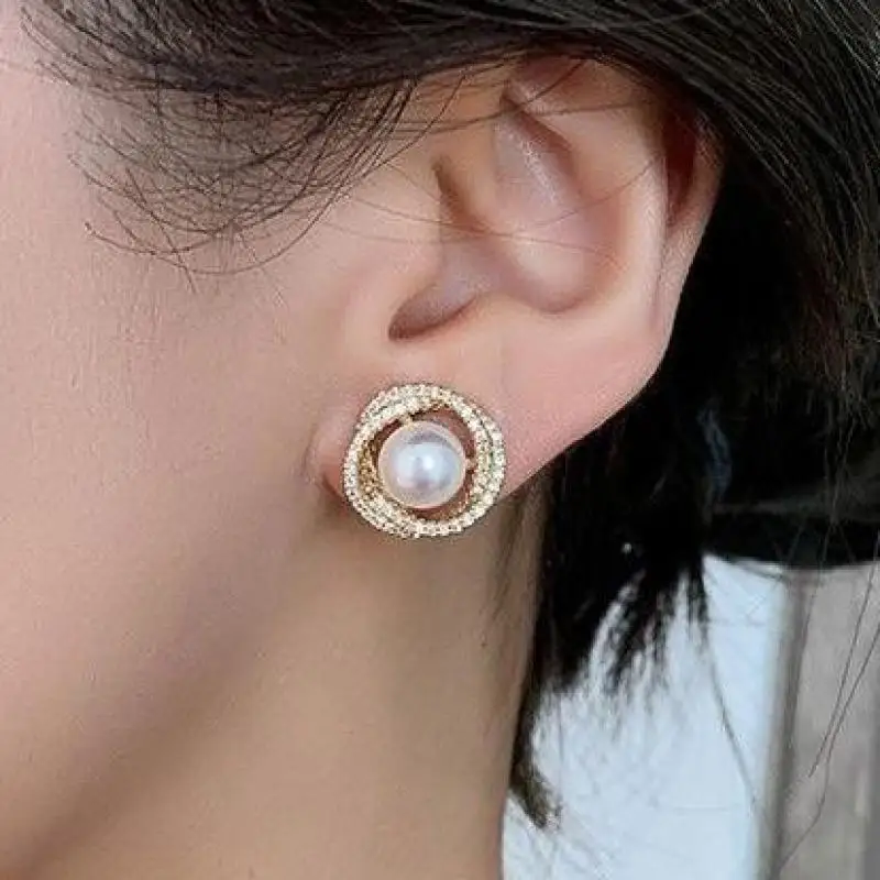 

925 Silver Needle Korean Fashion Crystal Pearl Earrings For Women Jewelry 2026 Trending New Vintage Butterfly Flower Earrings