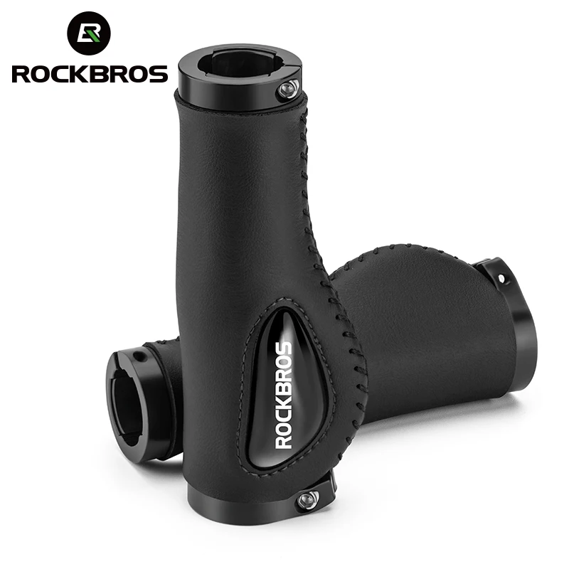 ROCKBORS Bicycle Grips Bicycle Parts Alluminium Alloy+Silica Gel / Leather Shockproof Bike Handlebar Grips MTB Road Cycling Grip