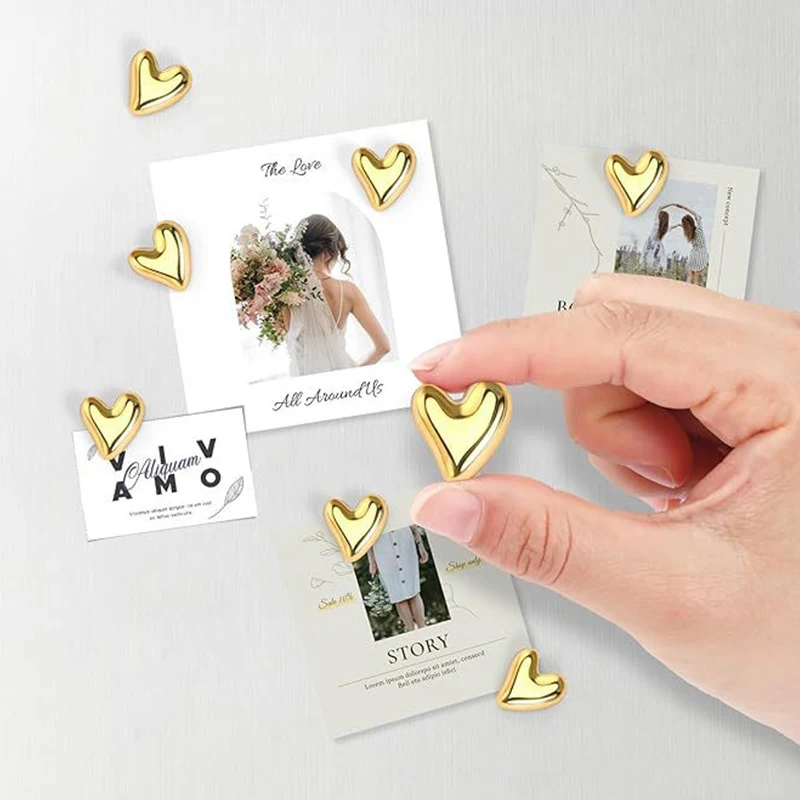 10 Heart-Shaped Fridge Magnets, Magnetic Fridge Magnets For Message Boards,  Camera Decorations, Home Decor