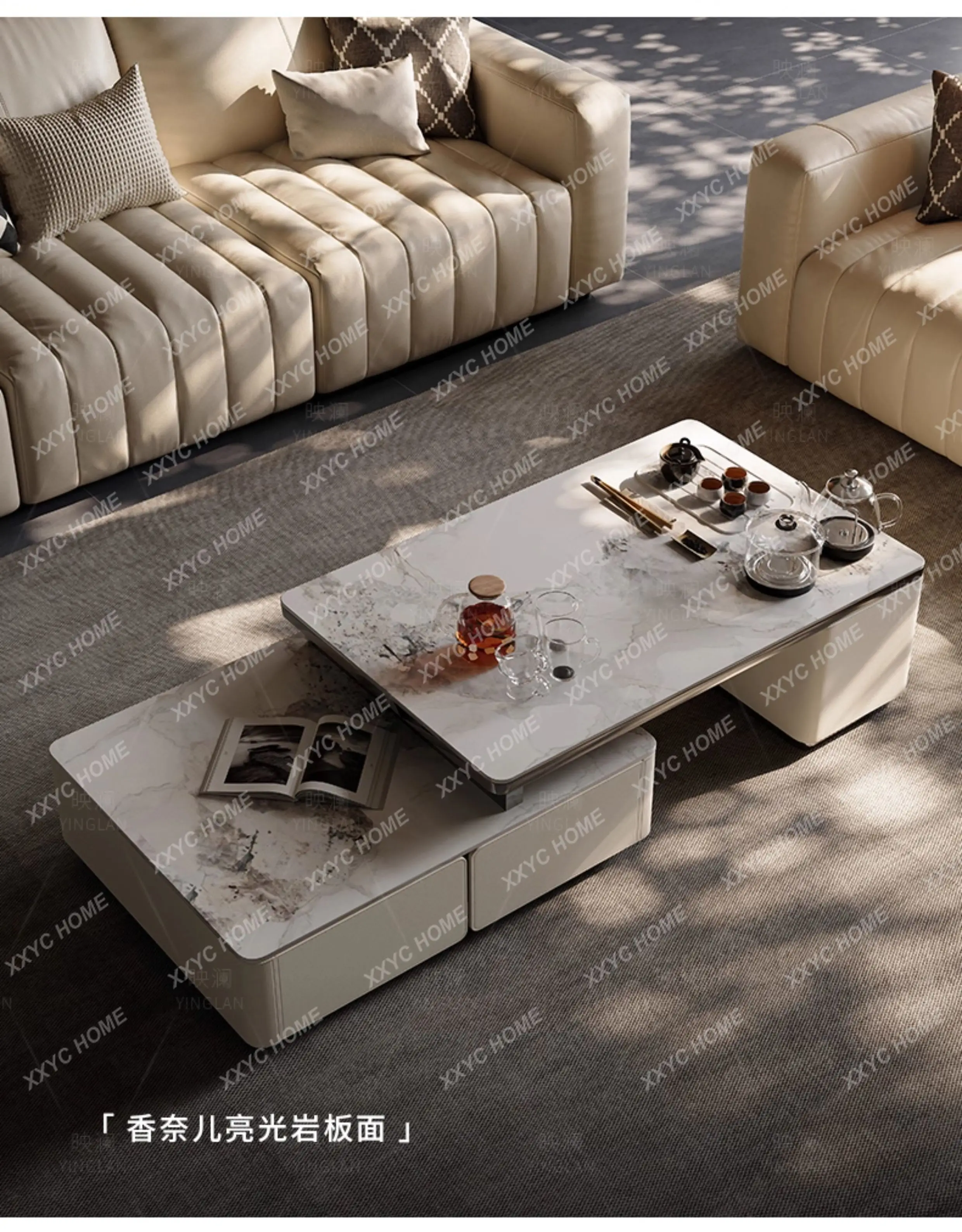 

Tea making integrated telescopic villa storage modern home living room advanced sense kung fu tea table