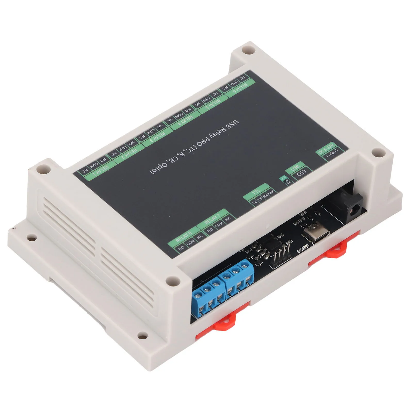 USB リレー工業用グレードのフォトカプラ絶縁 12Mbps 転送速度 USB TTL 制御 8 チャンネルリレーモジュール