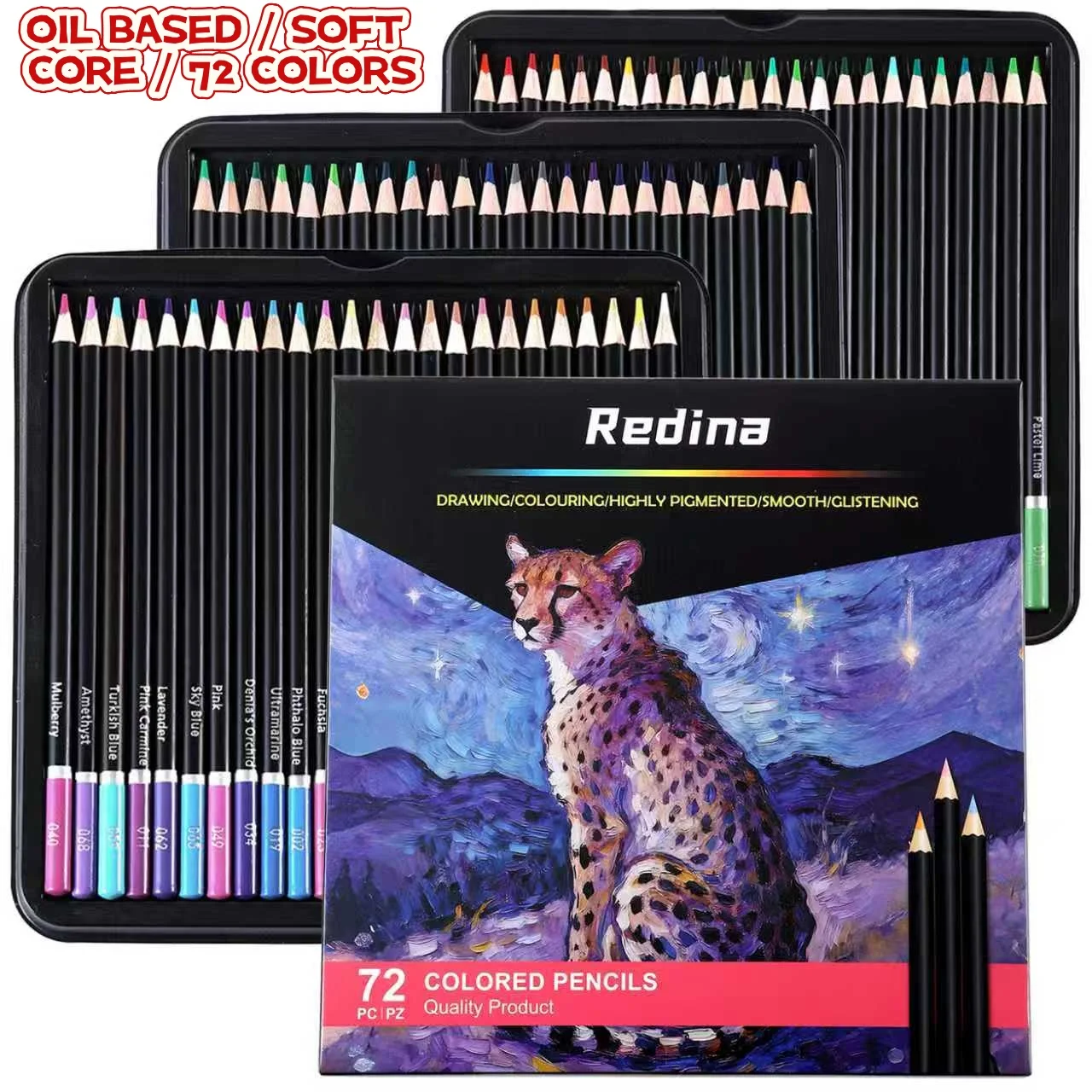 

72-Pack Premium Colored Pencil Set, Soft Wax-Based Leads, Smooth Blending and Layering, Vibrant Artist-Grade Drawing Pencils fok