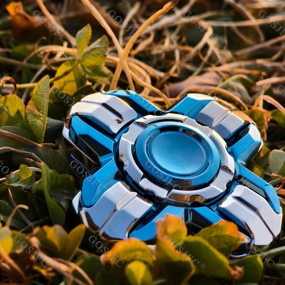 TQEDC Titanium Staal Mokume Open Nagel Gyro Fidget Spinner Stress Relief Speelgoed Fidget Speelgoed Volwassen Angst Relief Origineel Ontwerp