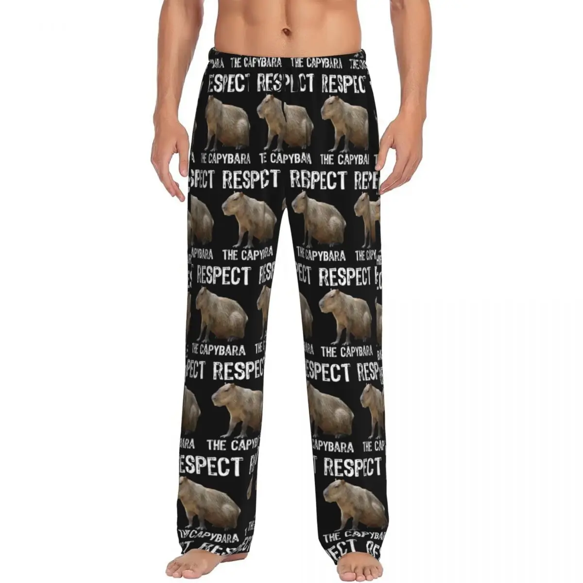 Rispetto personalizzato il Capibara Funny roditore Capibara pigiama pantaloni da notte da uomo Lounge Sleep Bottoms Stretch con tasche