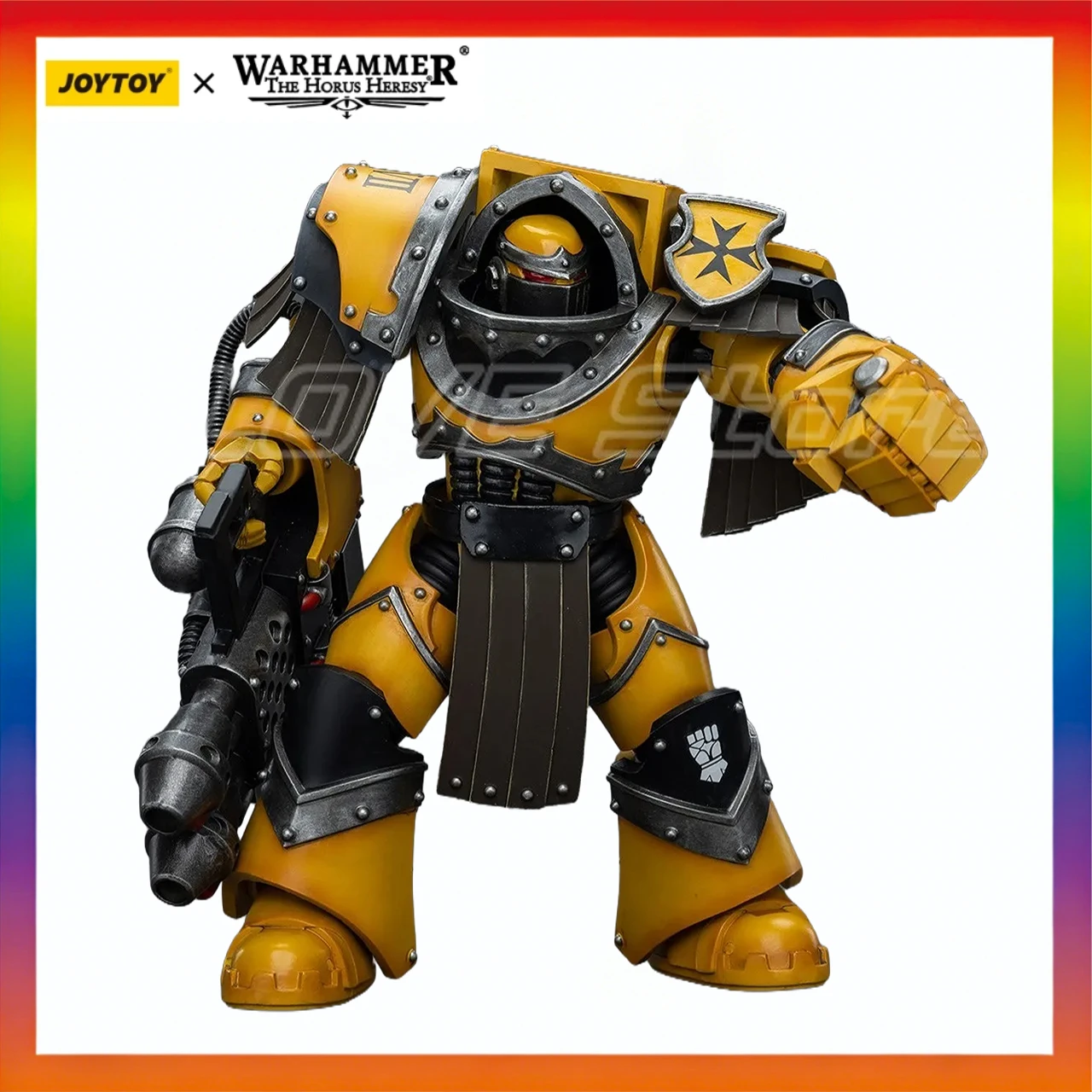 

In Stock Original JOYTOY Warhammer 40K Lmperial Fists Legion Cataphractii Terminator Squadwith Heavy Flamer 1/18 Action Figure