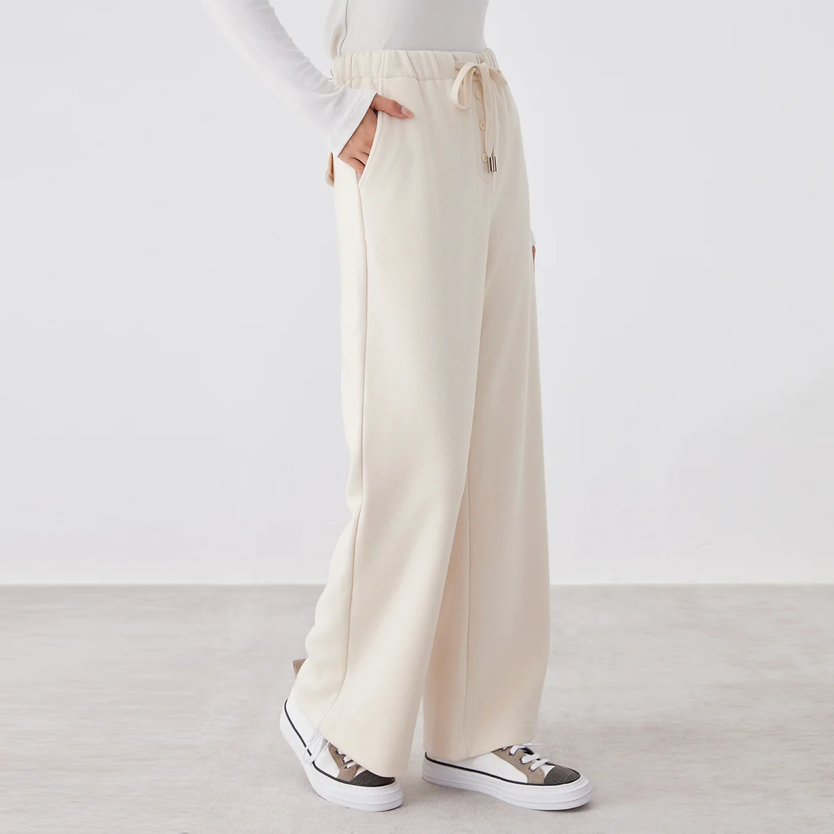 K2670L High-quality luxury brand women's acetate and tencel casual straight-leg trousers