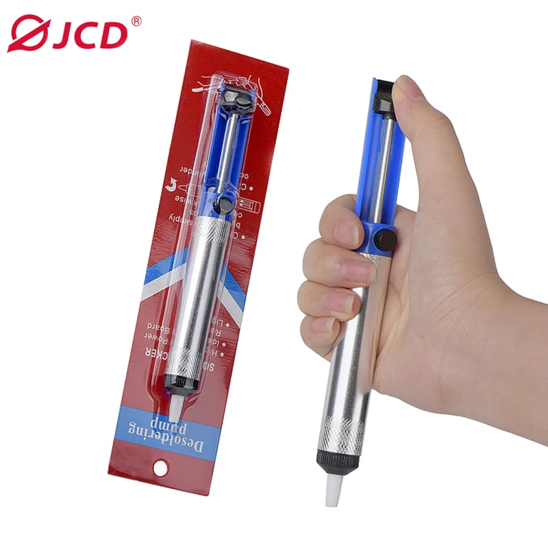 JCD Aluminium Desoldering Suction Pump Tool Solder Sucker Suction Tin Pen Removal Device ABS Vacuum Soldering Iron Desolder