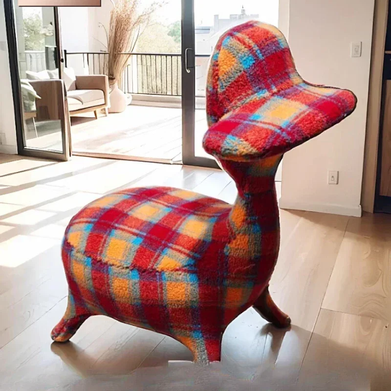 Sofa chair living room creative designer fabric small apartment Foshan animal modeling Internet celebrity mobile game stool