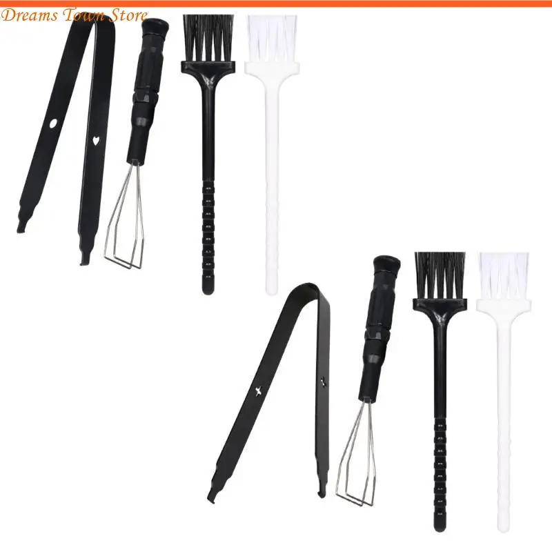 HX6A Keycap Switch Puller Stainless Steel Keycap Removal Tool+Keyboard Cleaning Brush