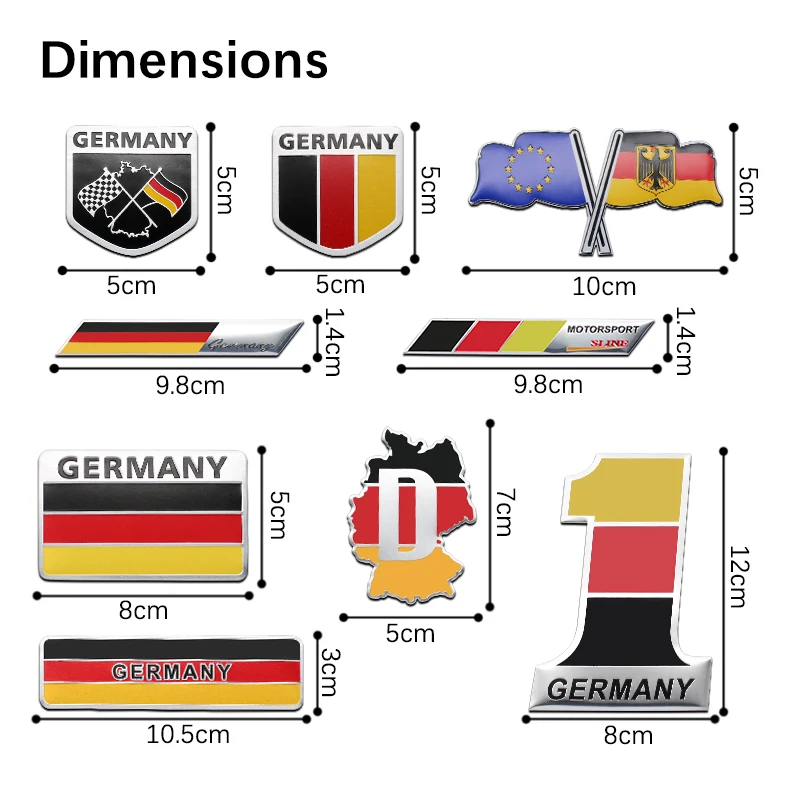 3D Metal Aluminum Car Sticker Badge Body Trunk Tail Decal German Flag Sticker For Audi Sline 8P 8V 8L Q3 Q5 Q7 A3 A4 B5 B6 A5 A6