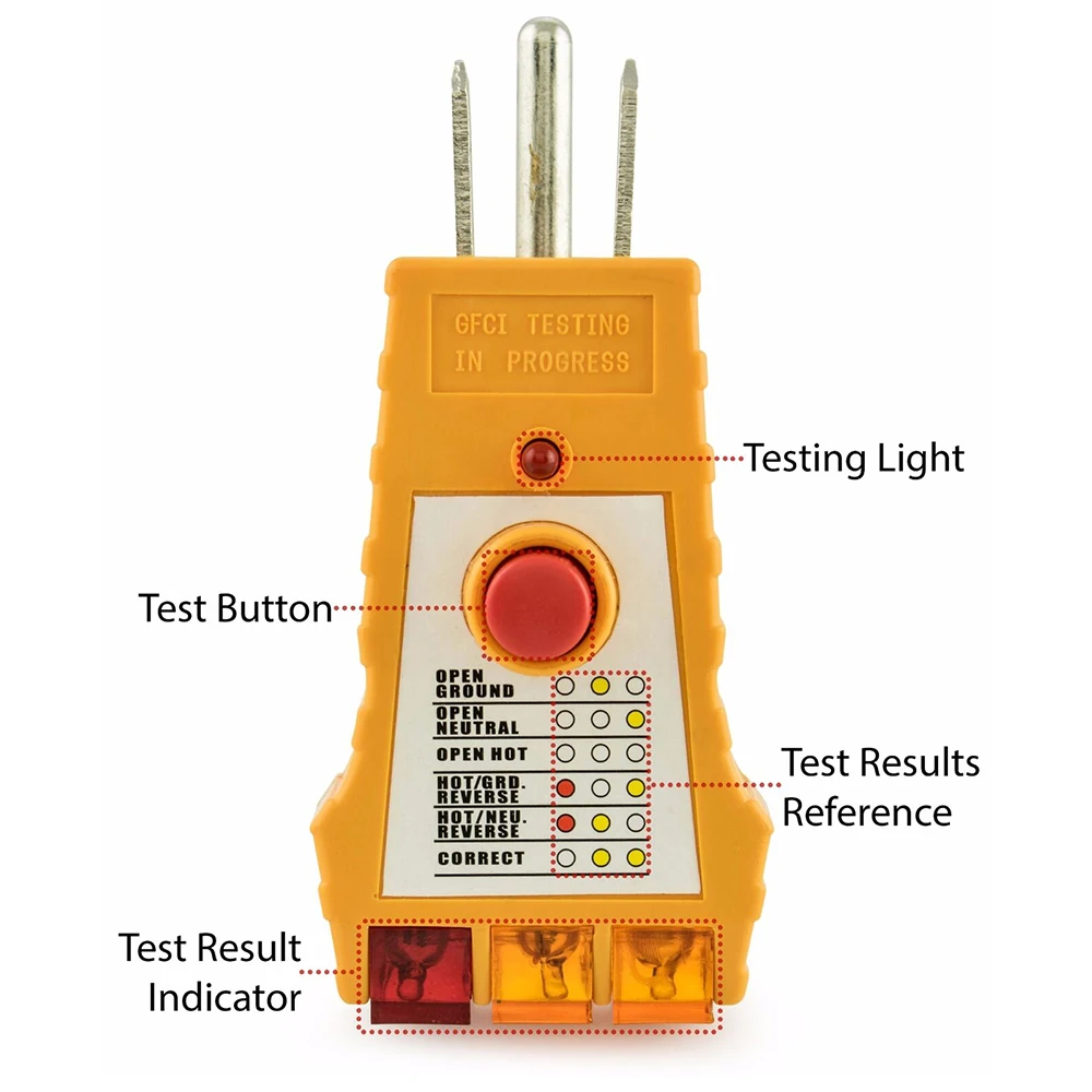 WH305 Socket Safety Tester Socket Contact Induction Power Detector Handheld Check Receptacle Tester Outlets Electician Tool