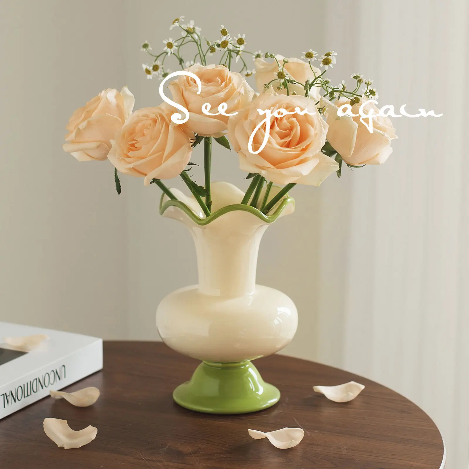 Medieval High-footed Ceramic Vase Ornament,living Room Flower Arrangement,advanced Hydroponic Flowers,dining Table Decoration