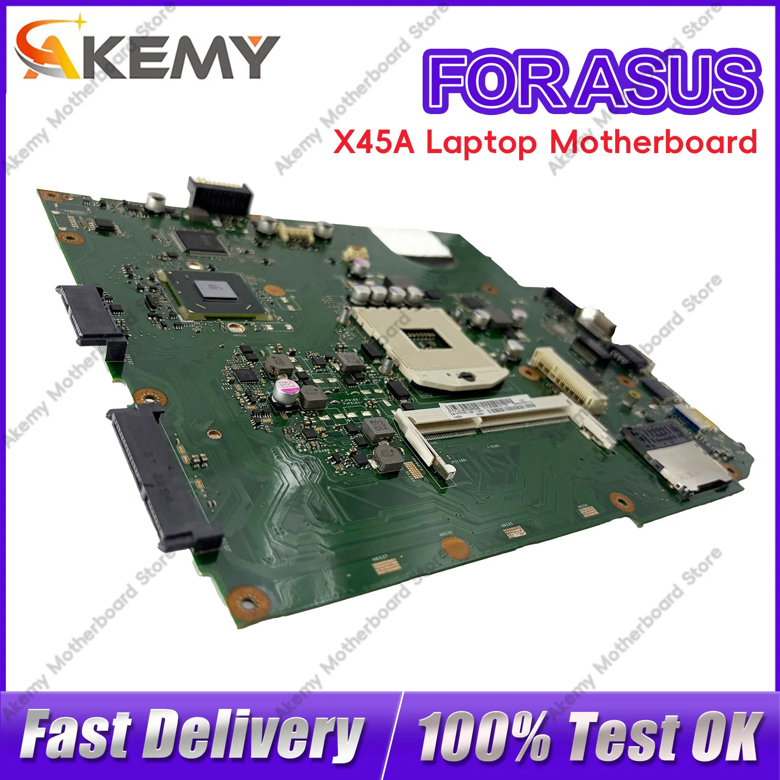 Placa base para ordenador portátil X45A, placa base para portátil ASUS VivoBook X45A X45A, este artículo está en stock, 100% probado, envío rápido