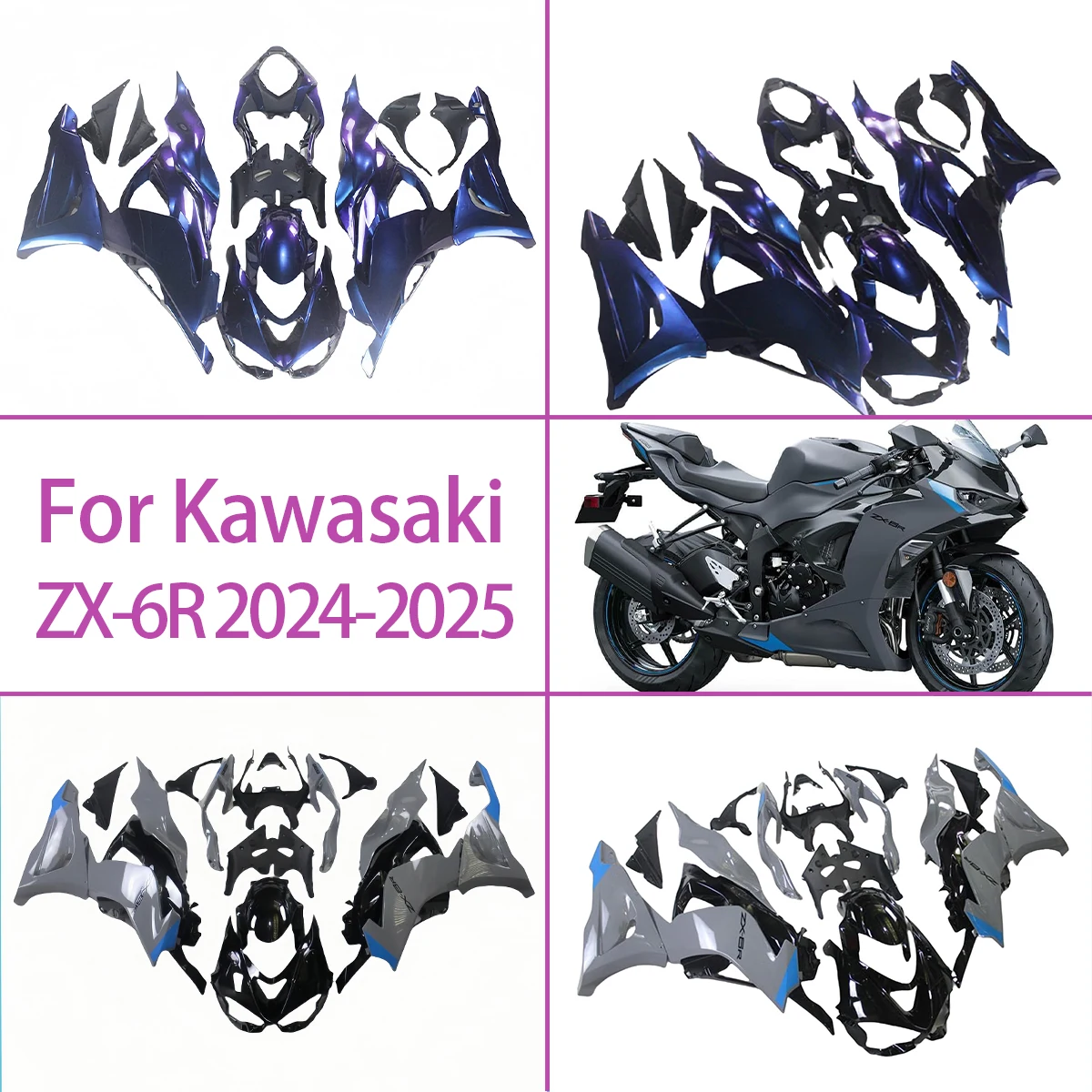 

Fairings For 2024 2025 Kawasaki ZX-6R Plastic Injection Molding Fairing Kit Complete Coverage 24 25 ZX-6R