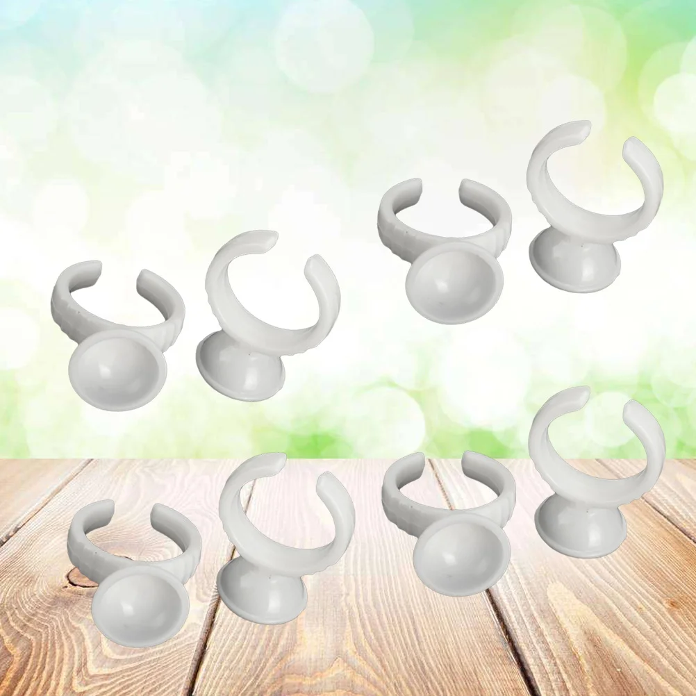 แหวนสักคิ้วแบบใช้แล้วทิ้ง 100 ชิ้น ฝาครอบหมึกใส สำหรับการยึดสีอย่างรวดเร็ว ไม่ต้องทำความสะอาด อุปกรณ์แต่งหน้าขนตา