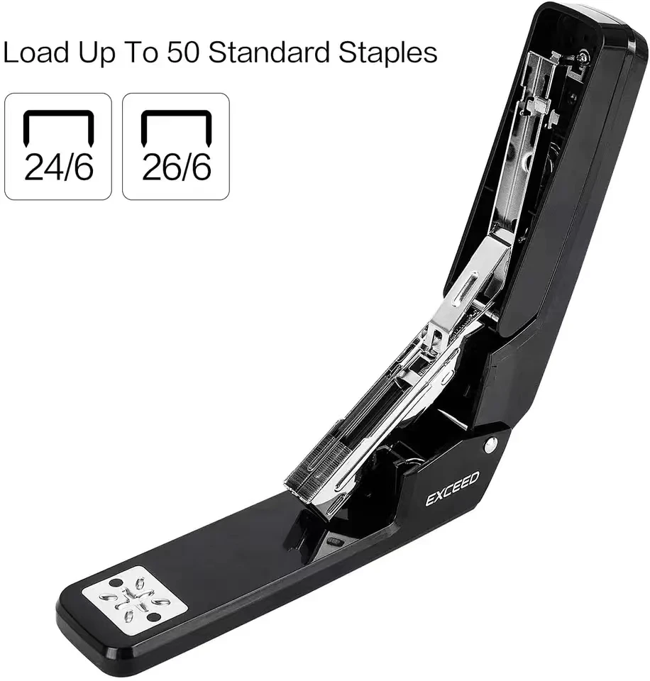 Imagem -03 - Swing-arm Swivel Grampeador para Booklet ou Livro Encadernação Preto Desktop Grampeadores Rotação de 360 Graus 25 Folha Capacidade