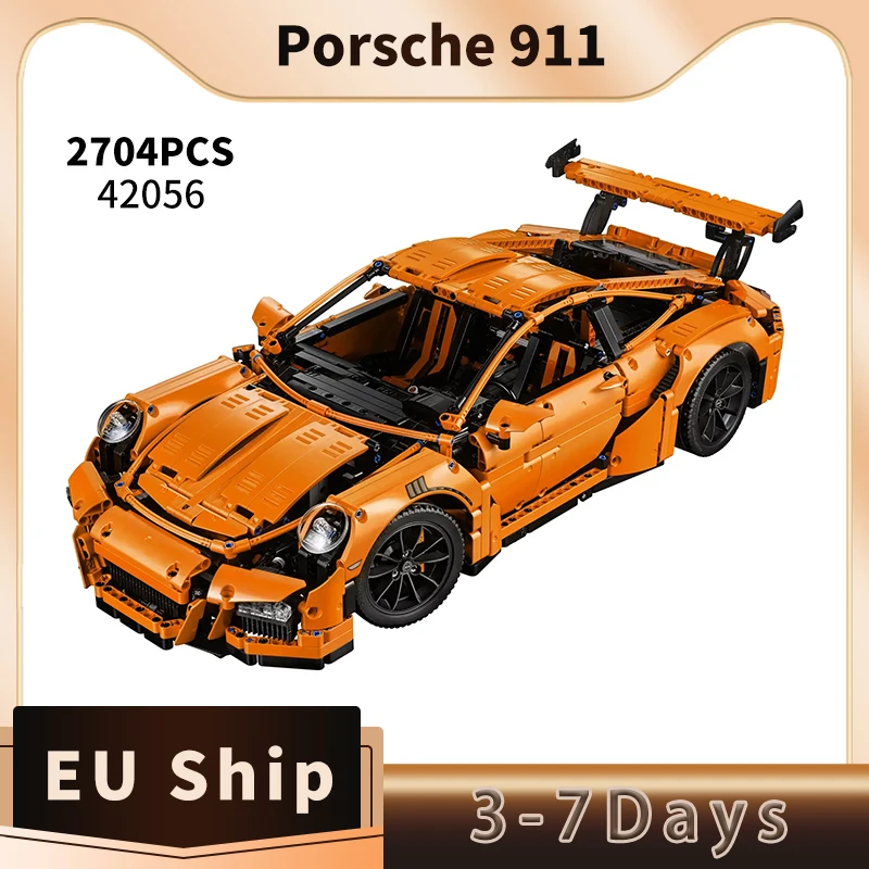 42056 2704 pièces de grands blocs de construction Porsche 911 GT3 RS, jouets cadeaux d'anniversaire et de Noël pour enfants et adultes, livraison rapide