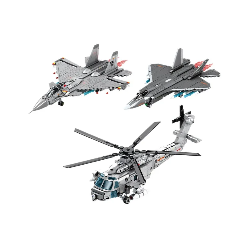 Military Model Bricks Toys Chinese Stealth Fighter J-15/J35 Building Blocks 20J Plane Compatible With LEGO