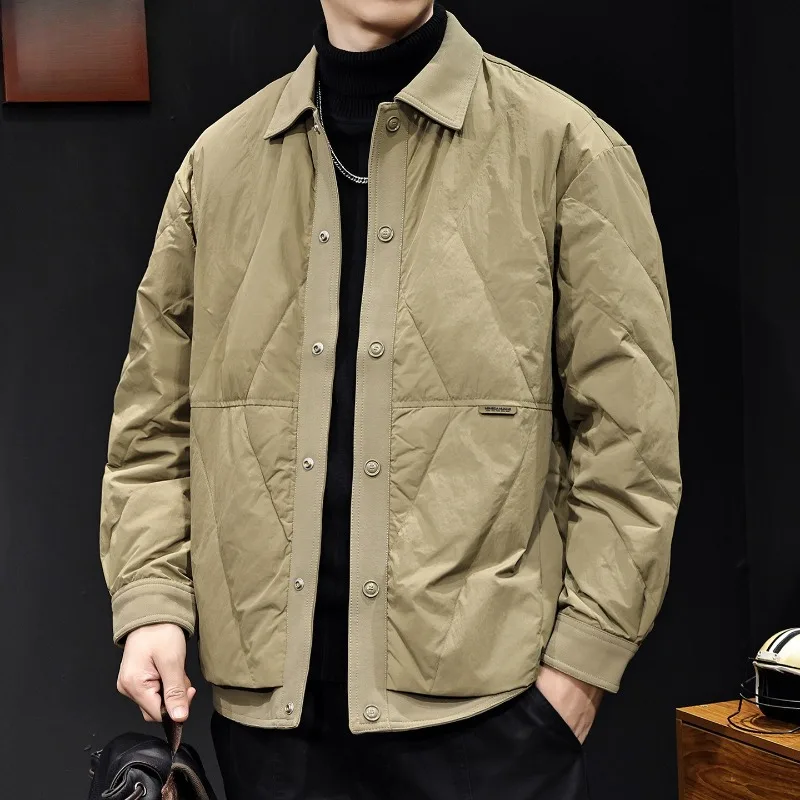 جديد الرجال الخريف والشتاء العصرية أسفل سترة التلبيب و المرقعة معطف الضوء الأبيض بطة أسفل سترة داخلية ملابس خارجية كبيرة الحجم #4