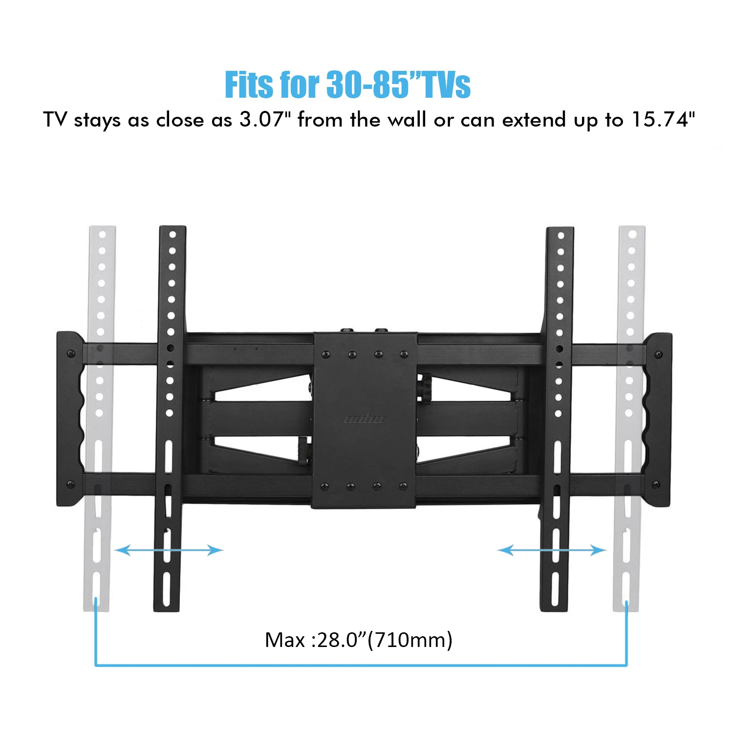 Full Motion TV Wall Mount Tilt Swivel TV Bracket with Dual Arms for 32-85 Inches LED LCD