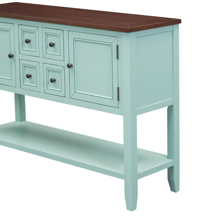 

TREXM Cambridge Series Ample Storage Vintage Console Table with Four Small Drawers and Bm Shelf for Living Rooms Entrances and