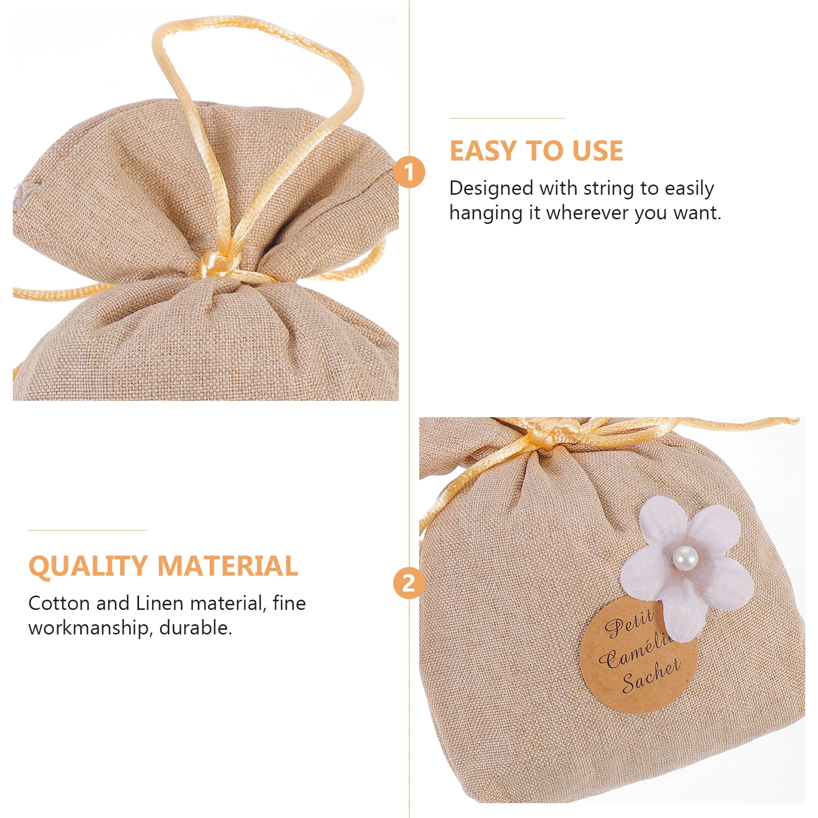 

2 Pcs Aromatherapy Bags Scented Sachets Brown Cotton Freshener Home Fragrance Closet Pet Area Drawer