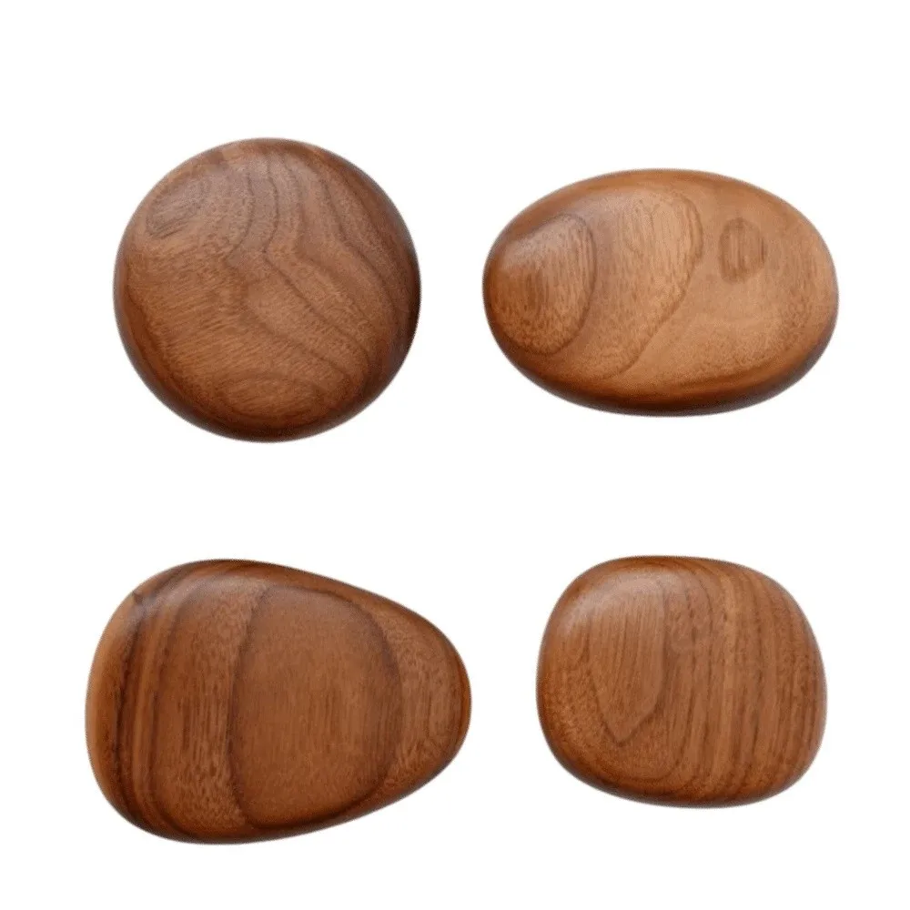 

4pcs Beech Walnut Wood Wood Hook Solid Wood Simple Design Hanging Hanger Wood Handle Punch Free Towel Hook Clothes Storage