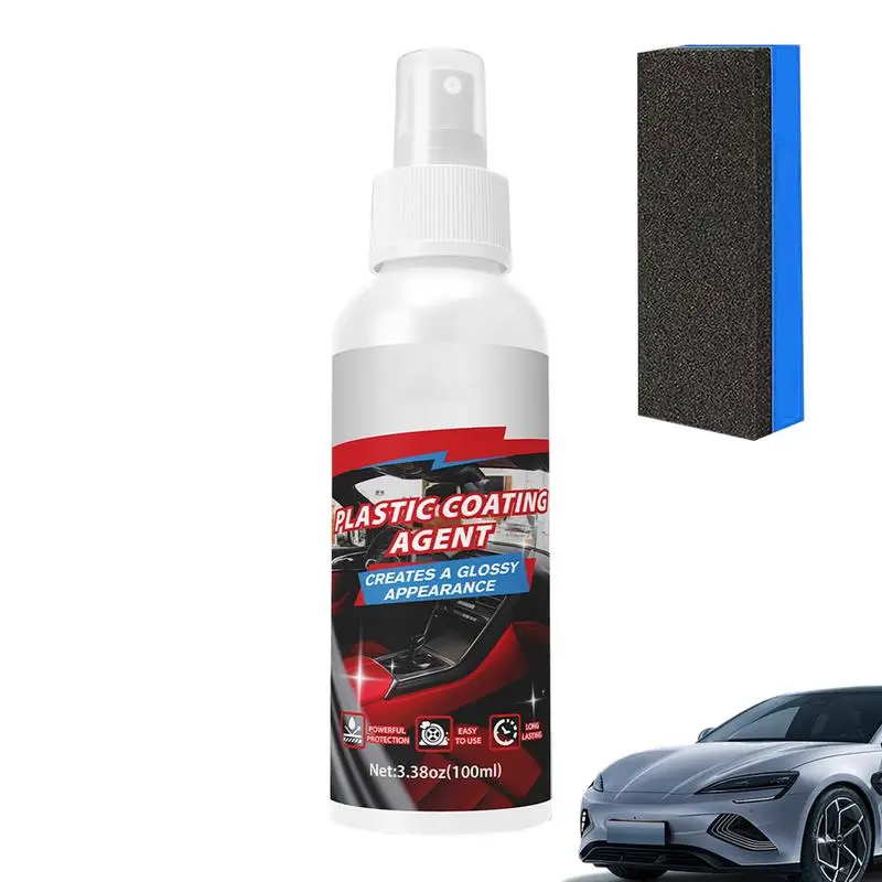 Car Coating Renewal Agent Car Interior Polish Cleaner Instrument Parts Coating Agent With Sponge For Seat Sun Visor Air Outlet