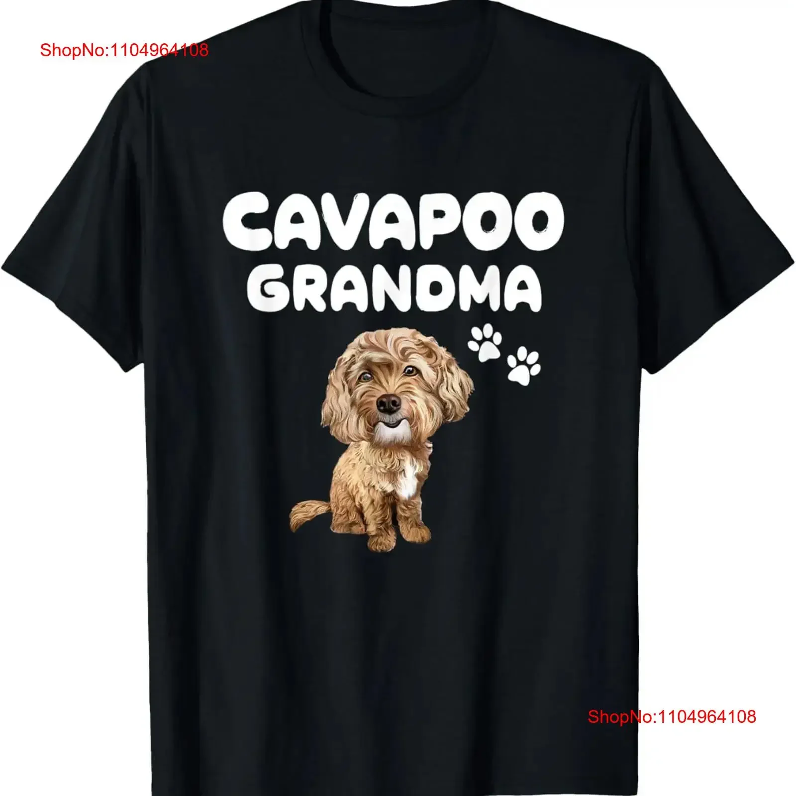 

Cavapoo Grandma Red Dog Puppy and Paws Футболка винтажный стираный топ для повседневной носки Мягкая дизайнерская одежда модная повседневная одежда